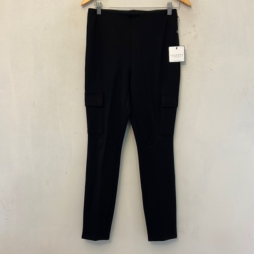 Laundry by Shelli Segal black cargo pull on leggings Size S New
